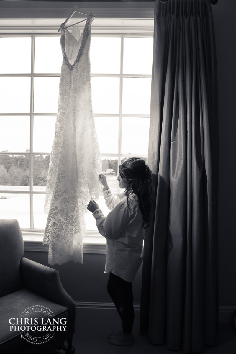bride and her dress - wilmington nc weddings- pre wedding photos - wedding photo ideas - getting ready wedding pictures - bride - groom - wedding dress - wilmington nc wedding photography  