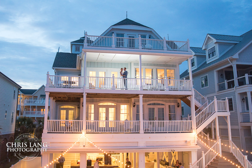 beach weddings - Ocean Isle Beach NC - sunset wedding photo - the golden hour - bride & groom - wedding dress - sunset wedding photography - twlight 